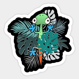 Gecko and Palms Sticker